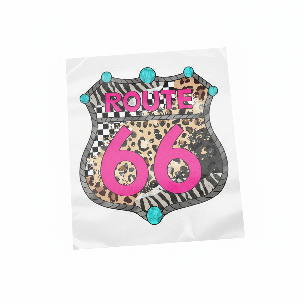 Route 66 DTF transfer mockup