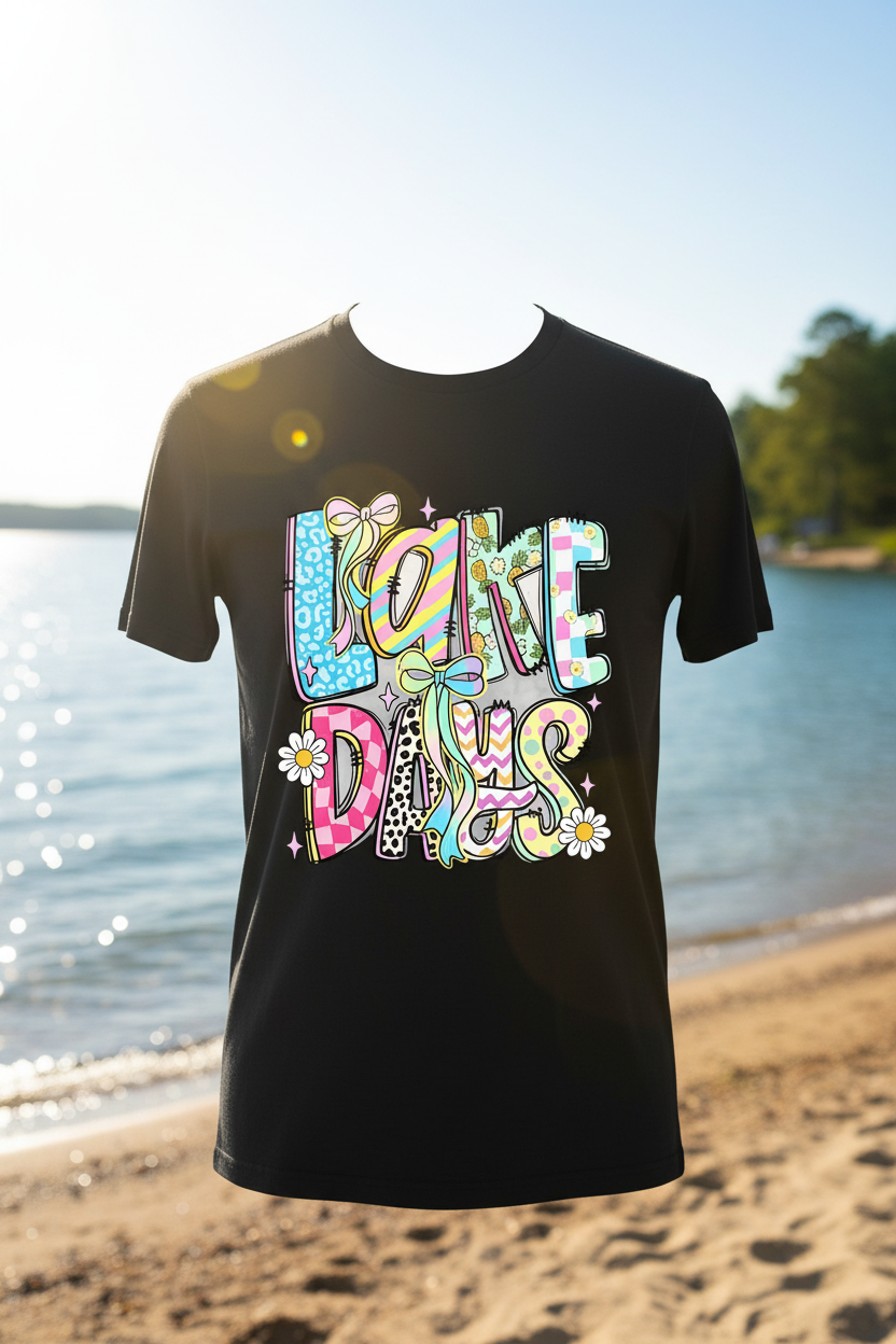 Lake Days Graphic Tee - Black