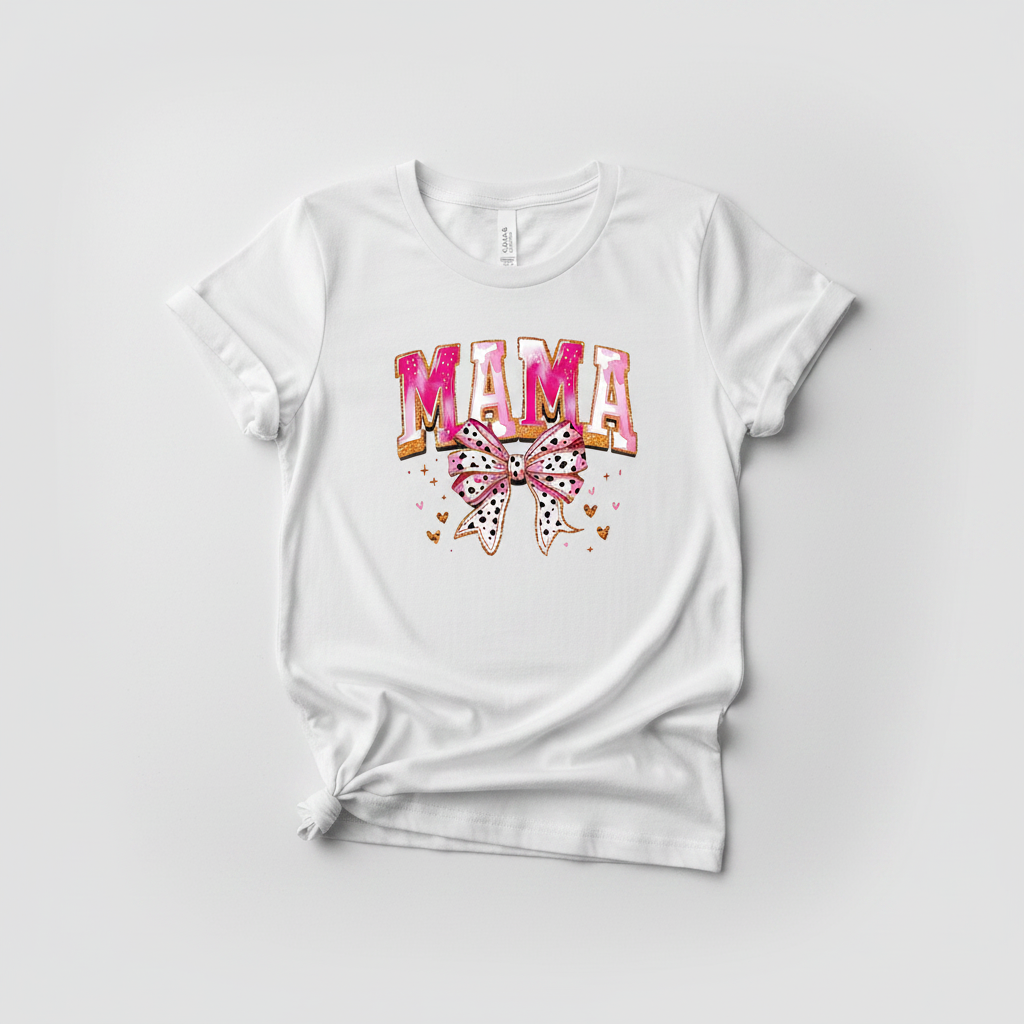 Mama graphic tee flat lay mockup