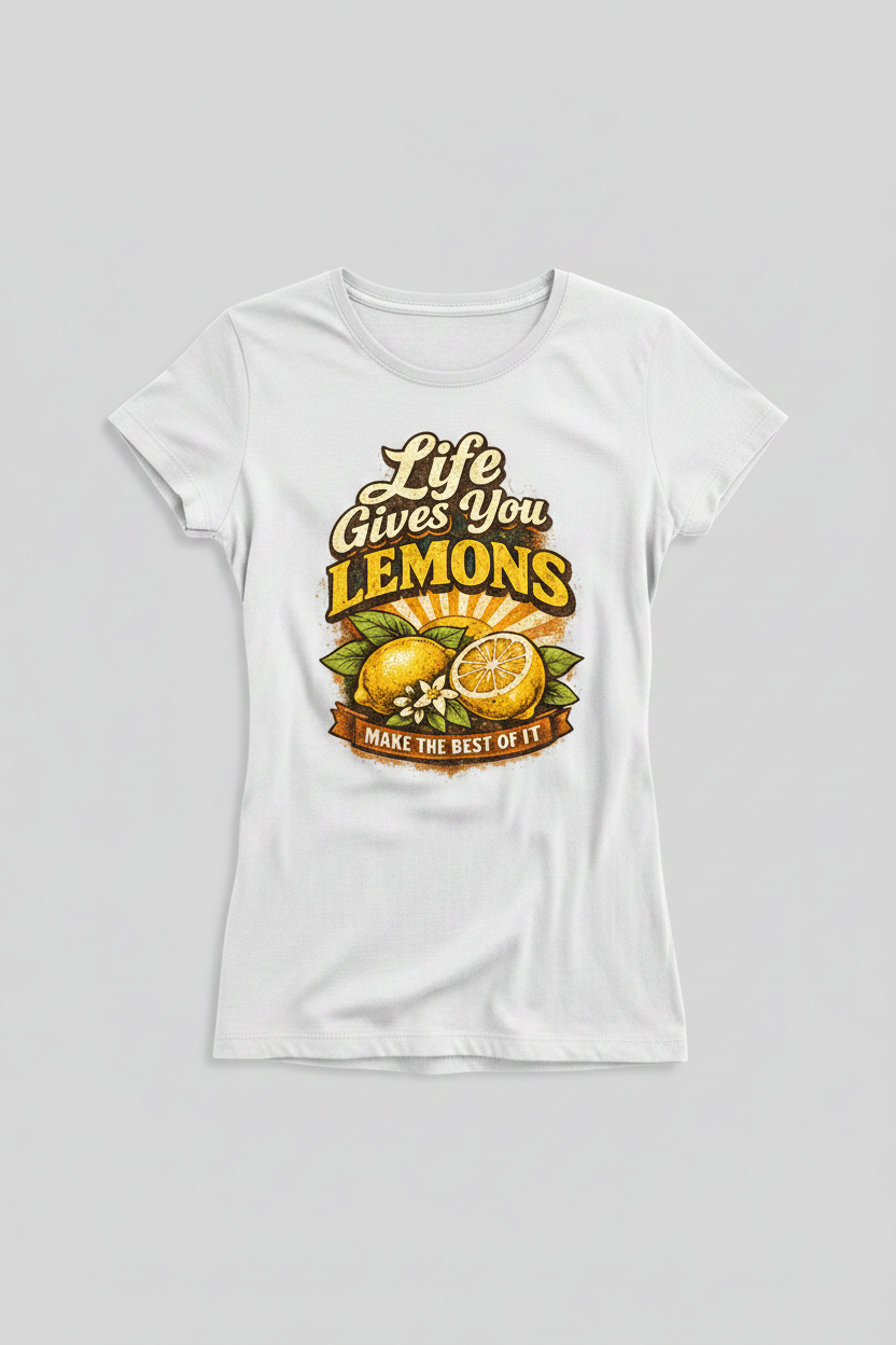 Life Gives You Lemons women's t-shirt mockup
