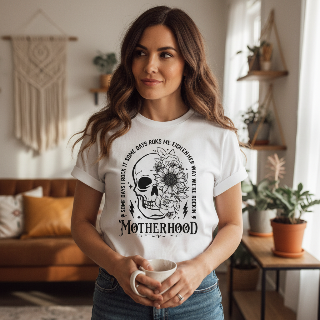 Motherhood graphic tee lifestyle mockup