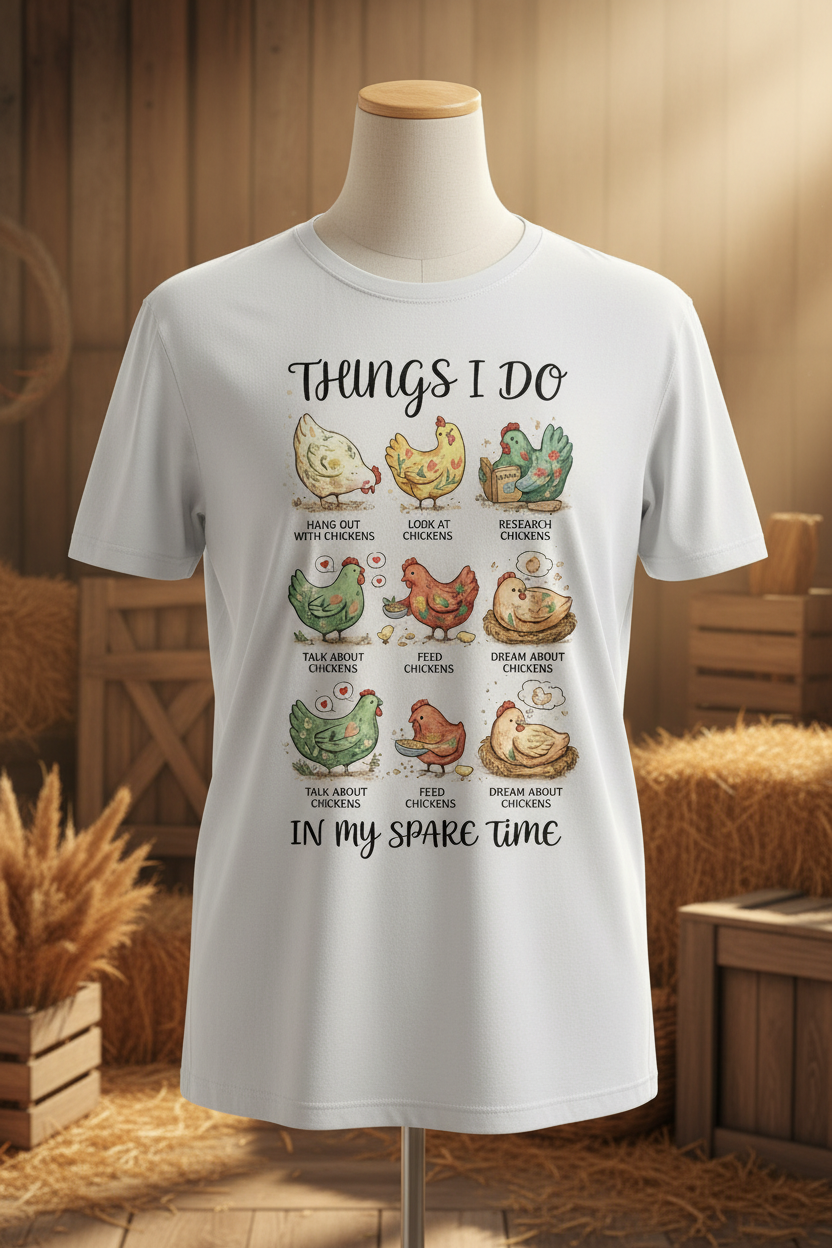 Things I Do In My Spare Time Graphic Tee - White