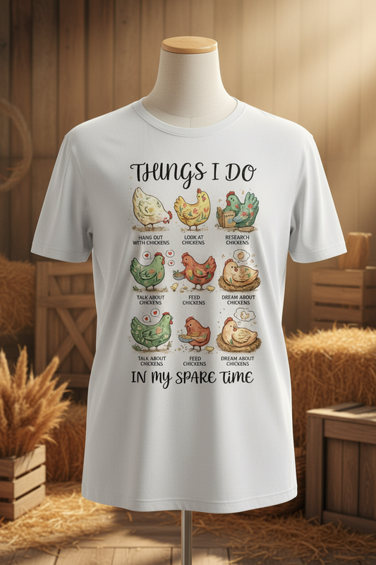 Things I Do In My Spare Time Graphic Tee - White