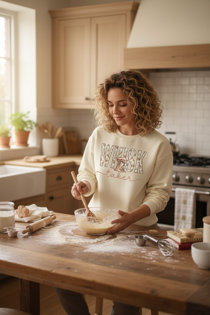 Whisk Taker crewneck lifestyle mockup