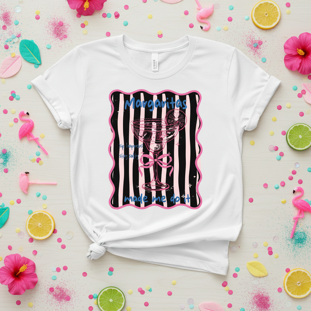 Margaritas Made Me Do It Graphic Tee Mockup