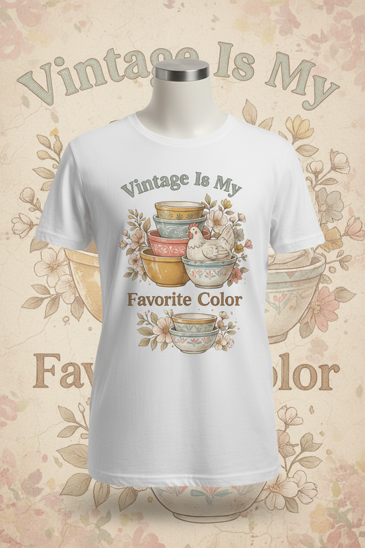 Vintage Is My Favorite Color Graphic Tee - White