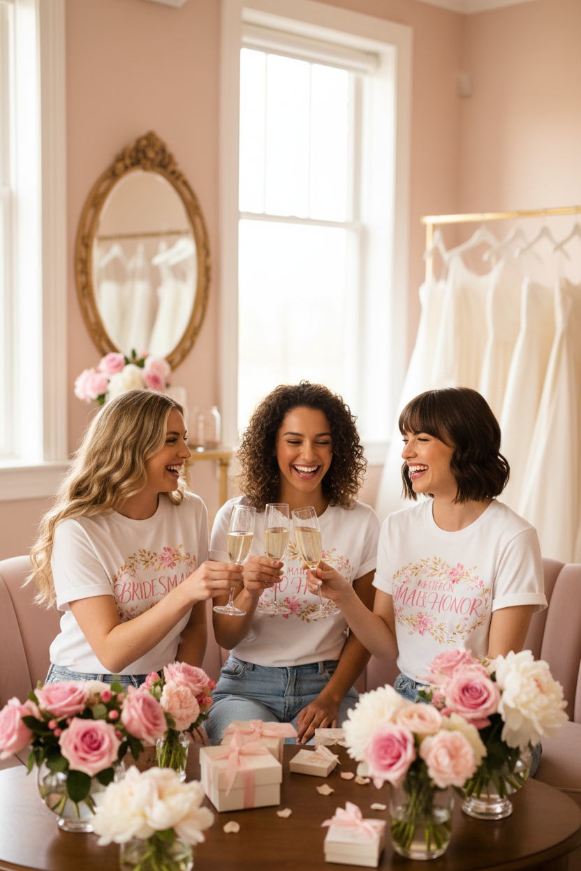 Wedding party squad lifestyle photo