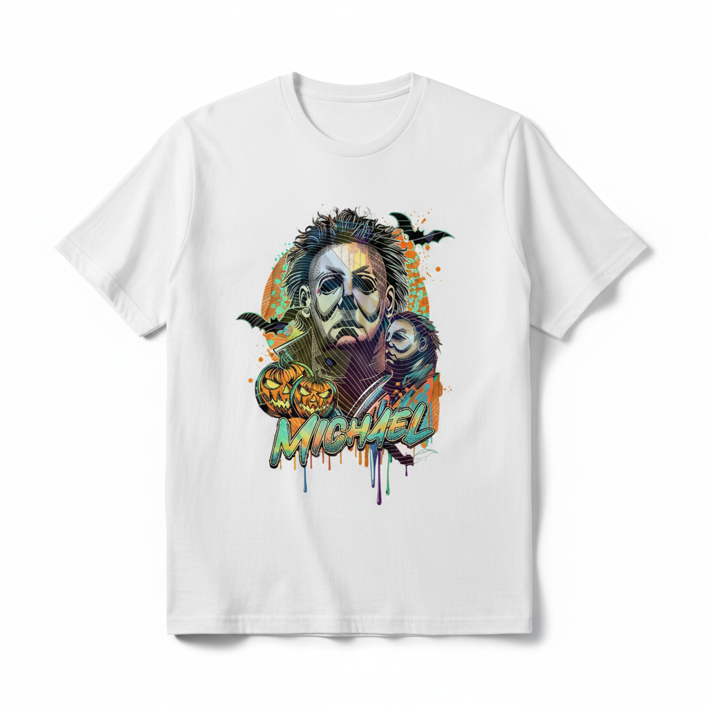 Michael Myers tee flat lay mockup