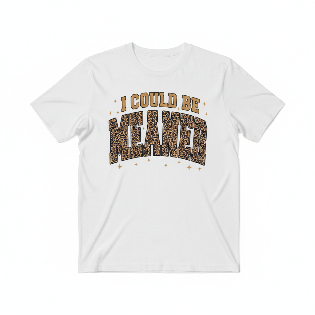 I Could Be Meaner tee flat lay mockup