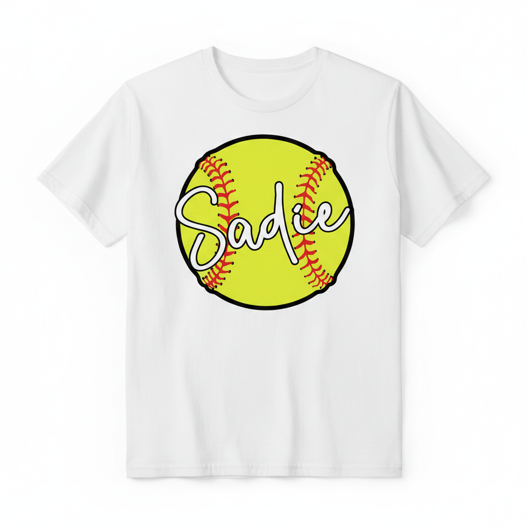 Custom Name Softball flat lay mockup