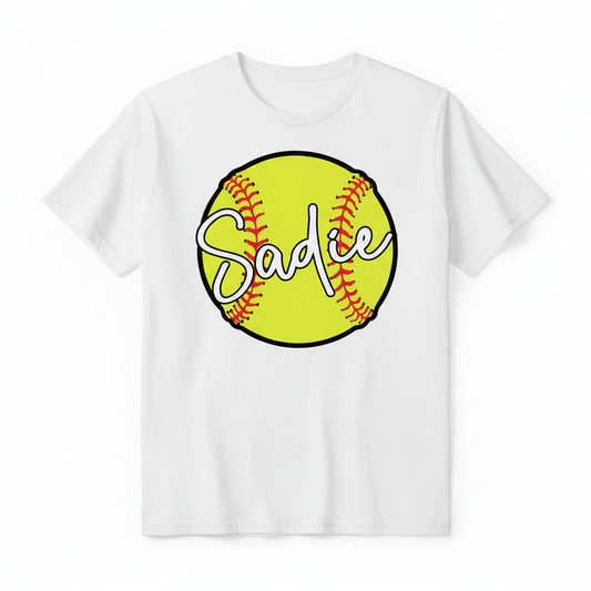 Custom Name Softball flat lay mockup