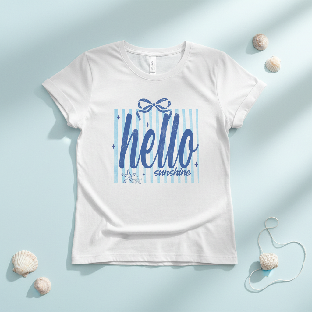 Hello Sunshine Graphic Tee Mockup