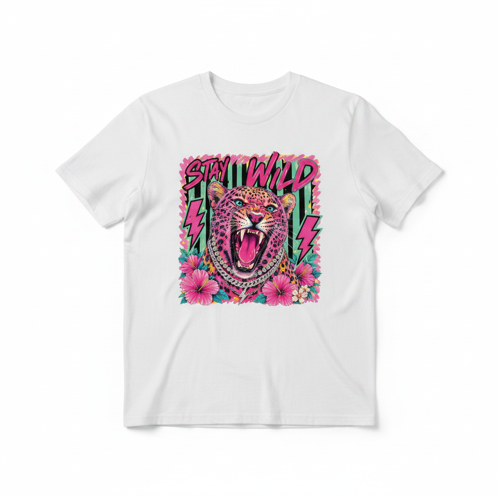 Stay Wild tee flat lay mockup