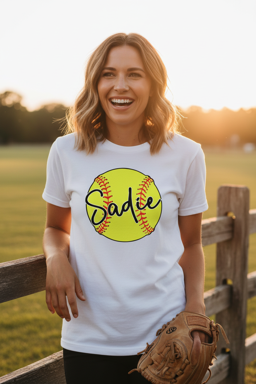 Custom Name Softball lifestyle mockup