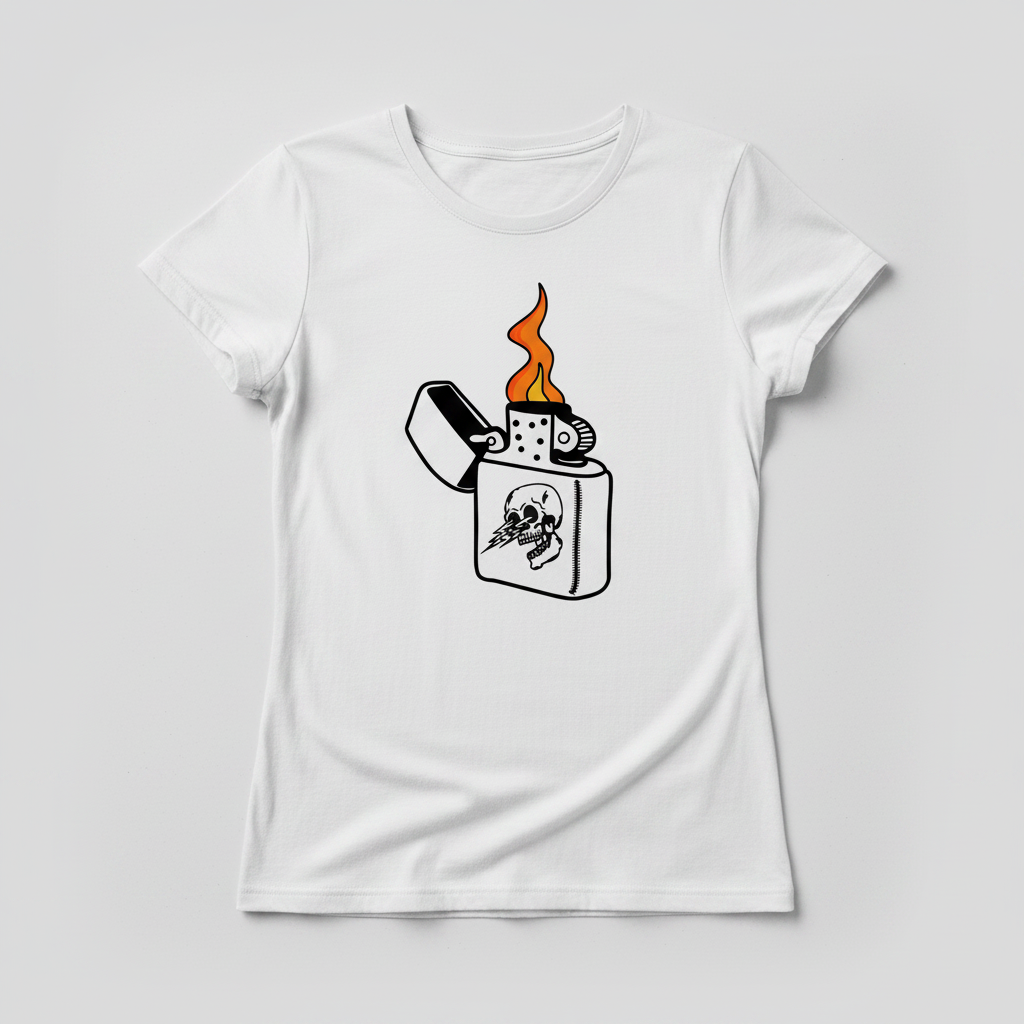 Lighter tee flat lay mockup
