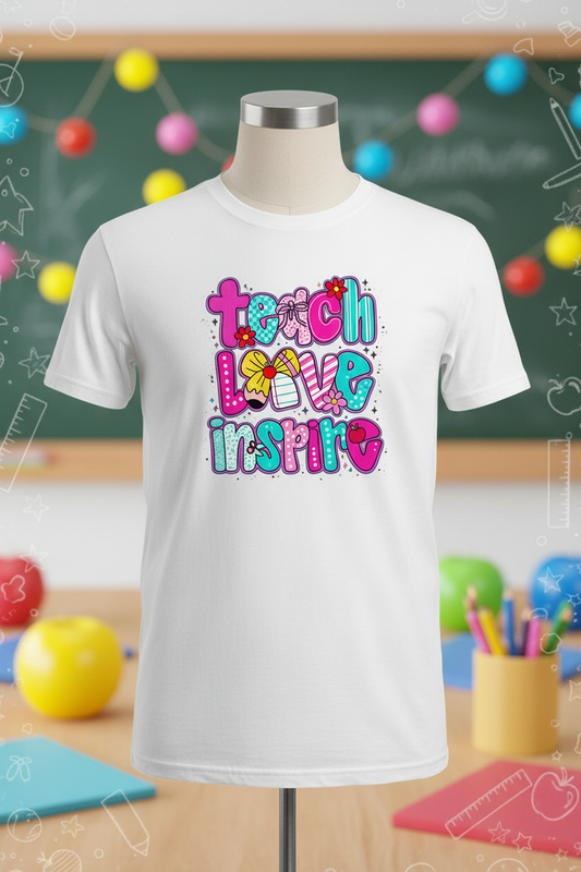 Teach Love Inspire Graphic Tee - White