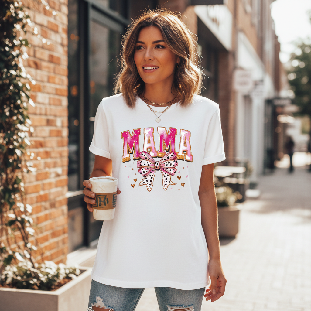 Mama graphic tee lifestyle mockup