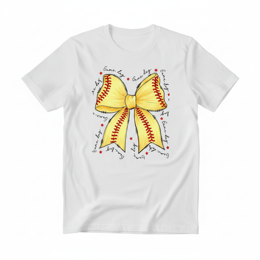 Game Day Softball Bow flat lay mockup