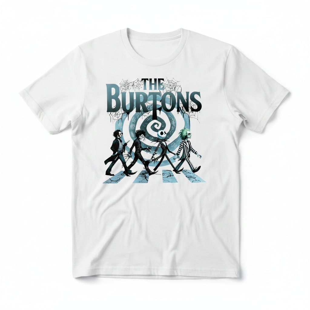 The Burtons Halloween tee flat lay mockup