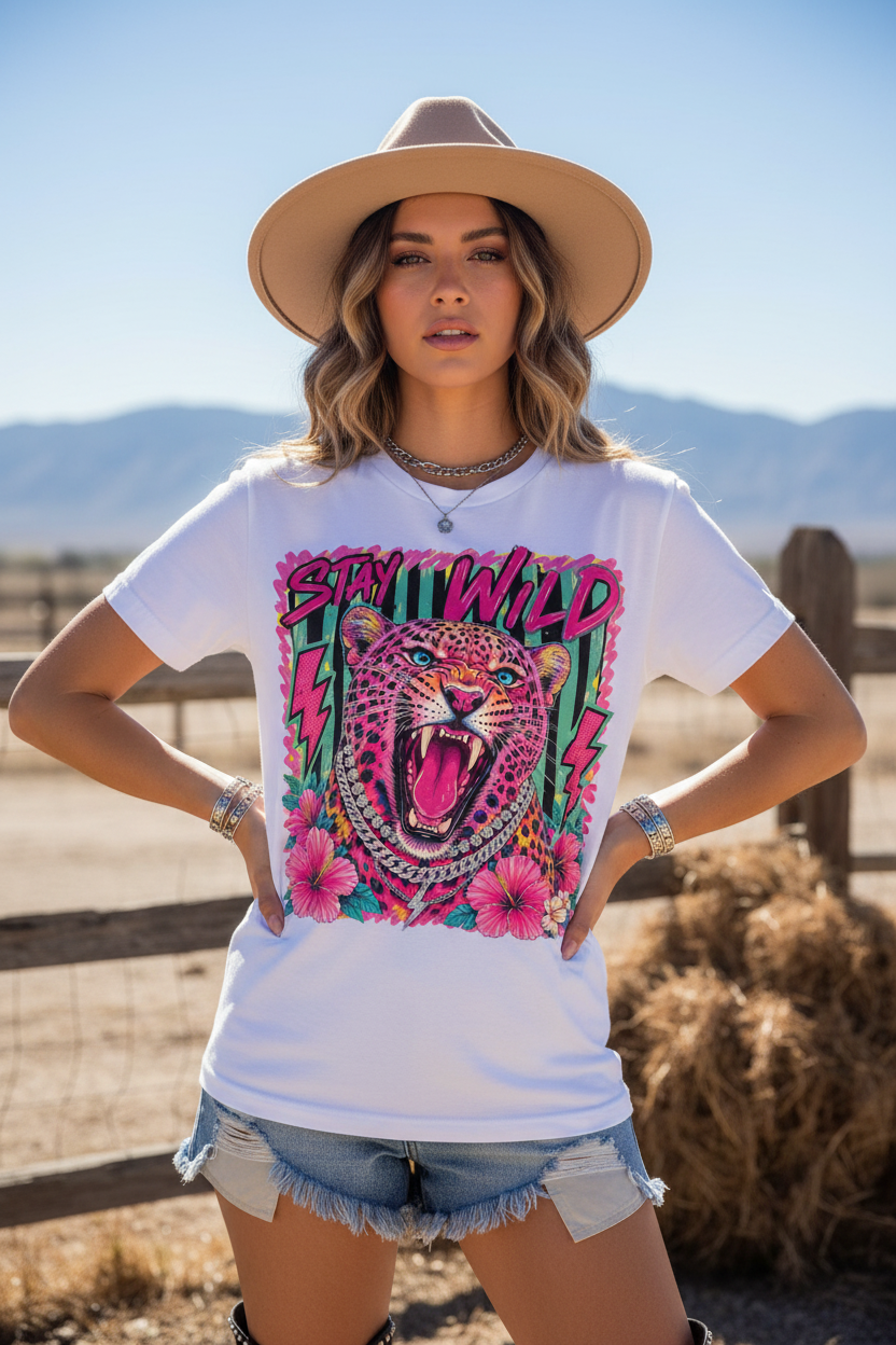 Stay Wild tee lifestyle photo