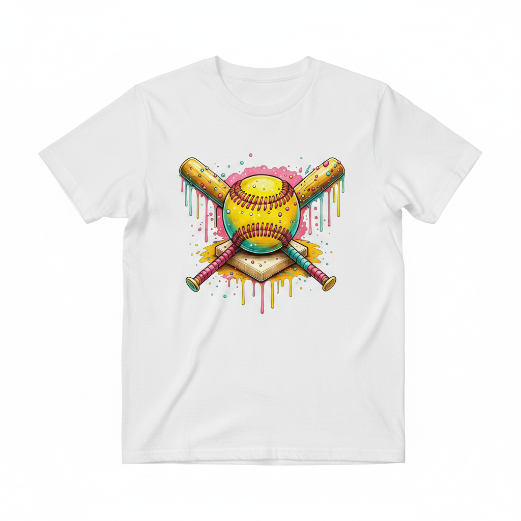 Dripping Softball Gear flat lay mockup