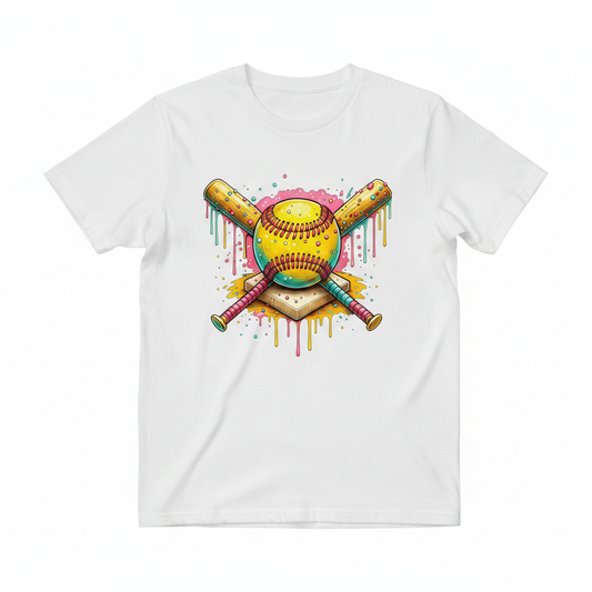 Dripping Softball Gear flat lay mockup