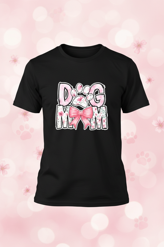 Dog Mom Graphic Tee - Black