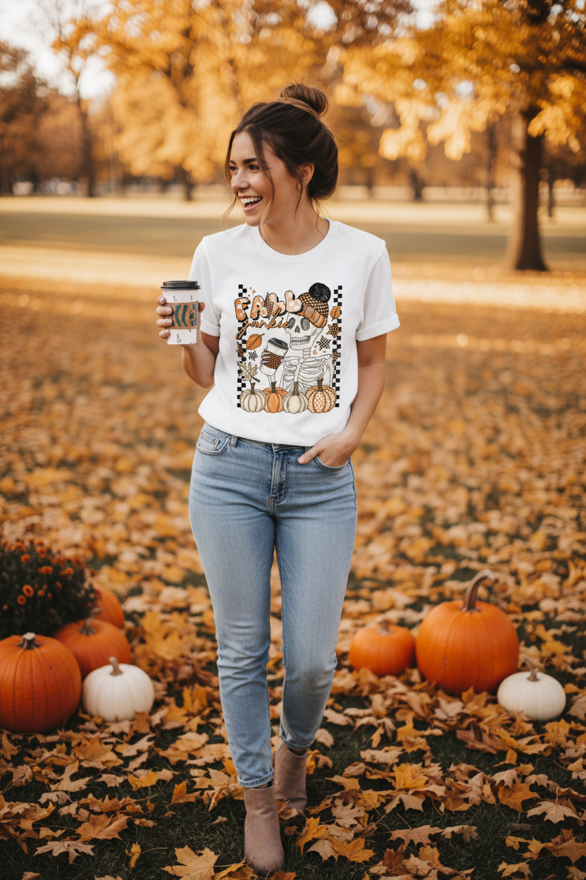 Fall Junkie tee lifestyle photo