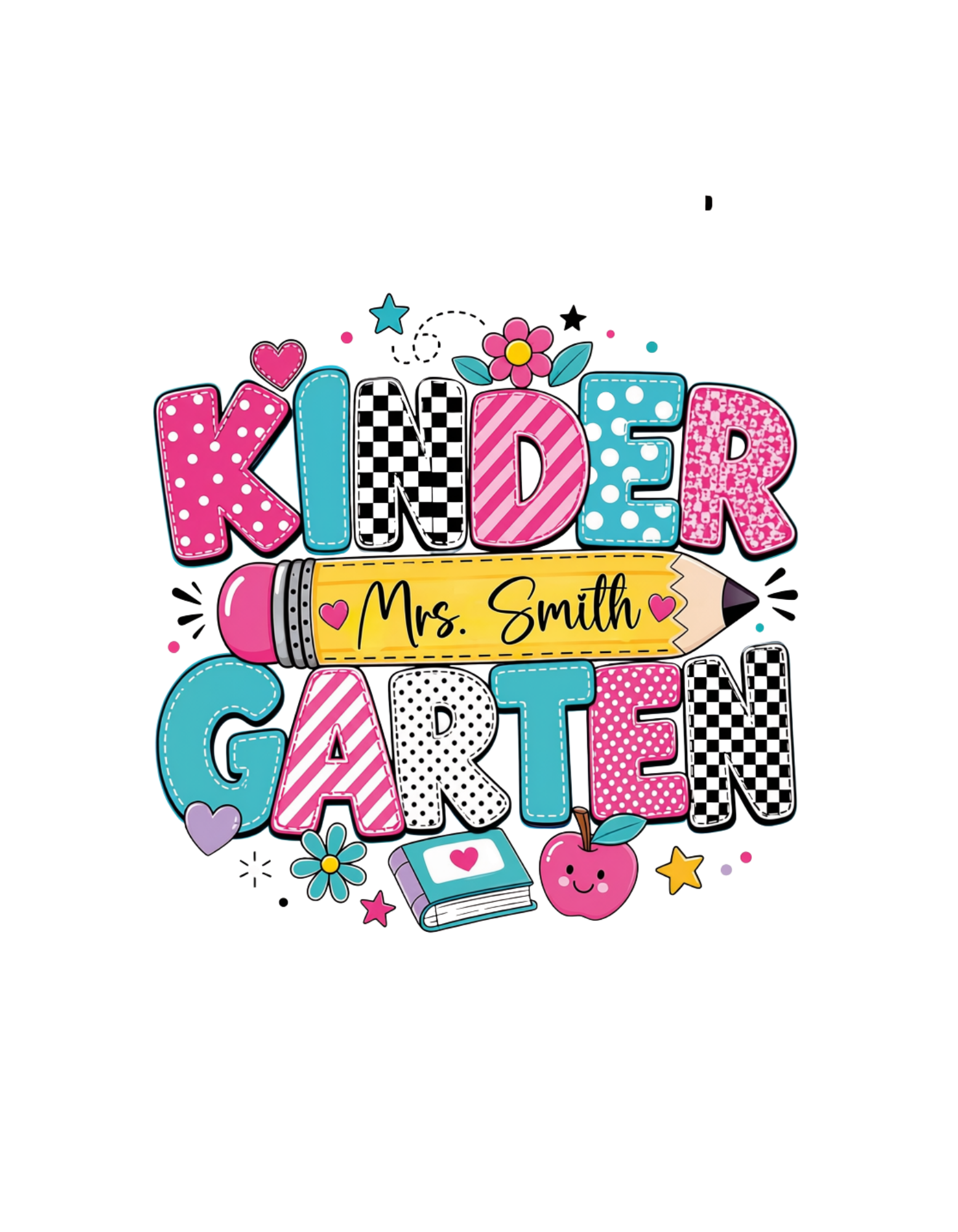 Kindergarten custom name graphic tee design