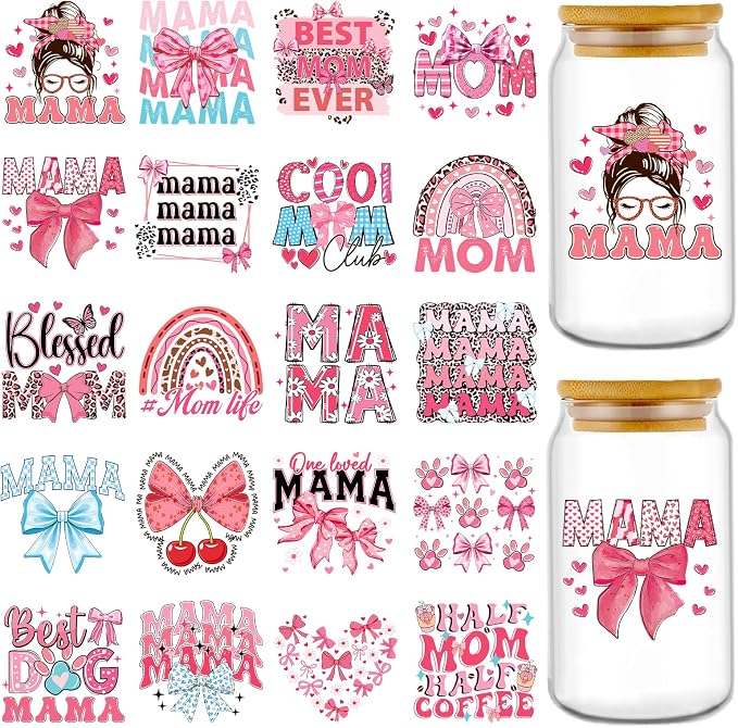 Glass cup designs - mama pink