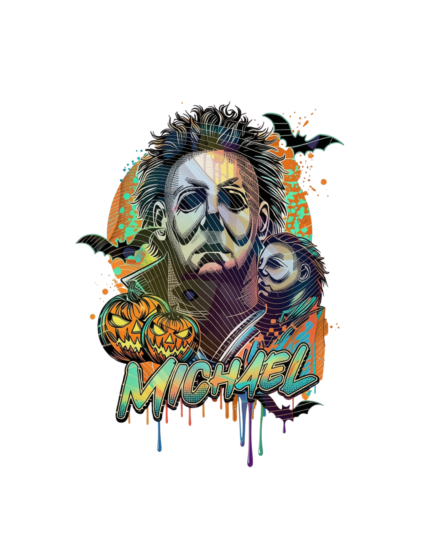 Michael Myers graffiti Halloween DTF transfer design