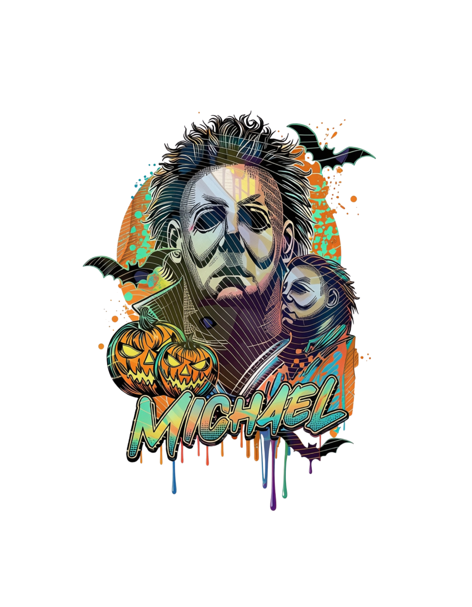 Michael Myers graffiti Halloween DTF transfer design