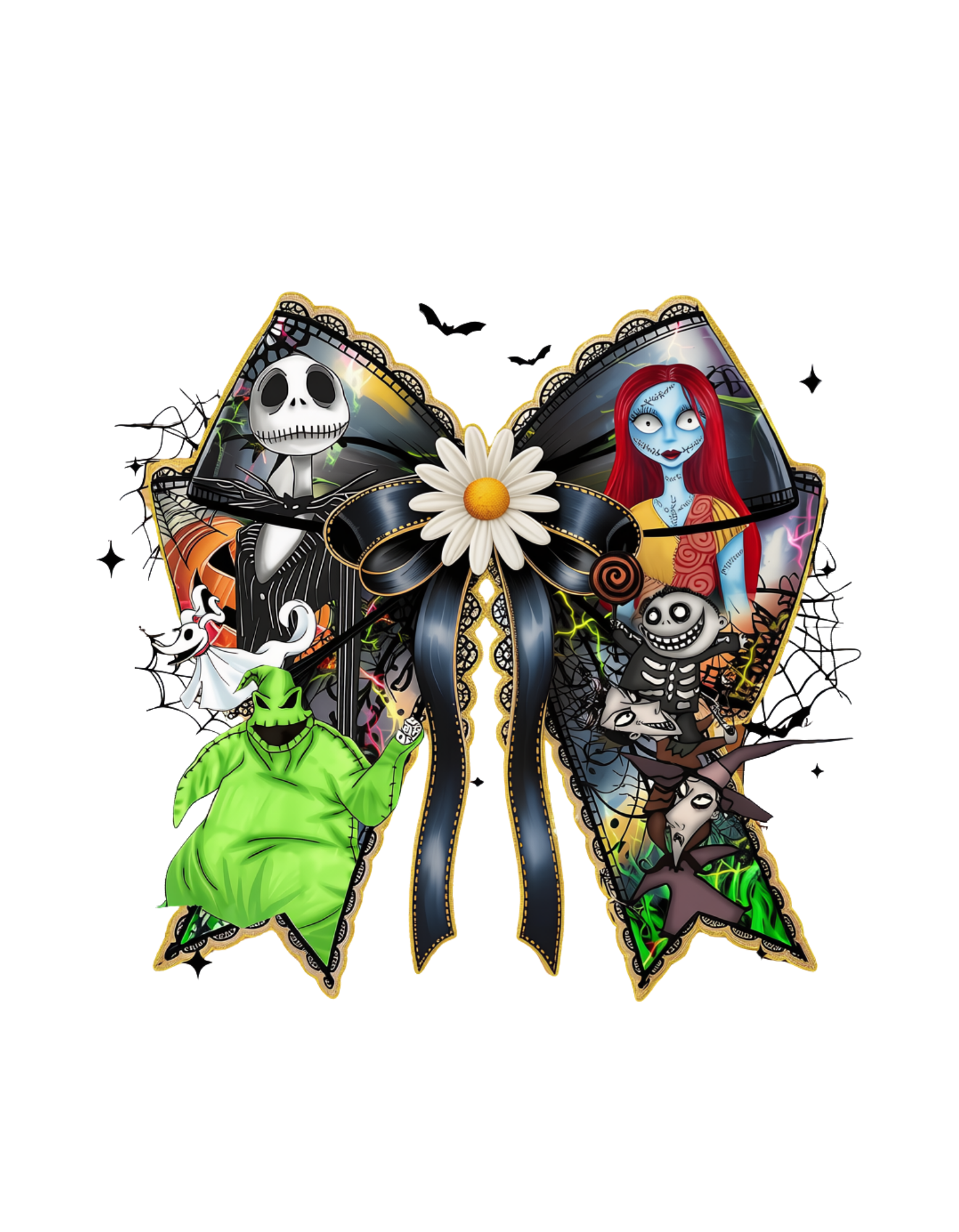 Pumpkin King bow Halloween DTF transfer design