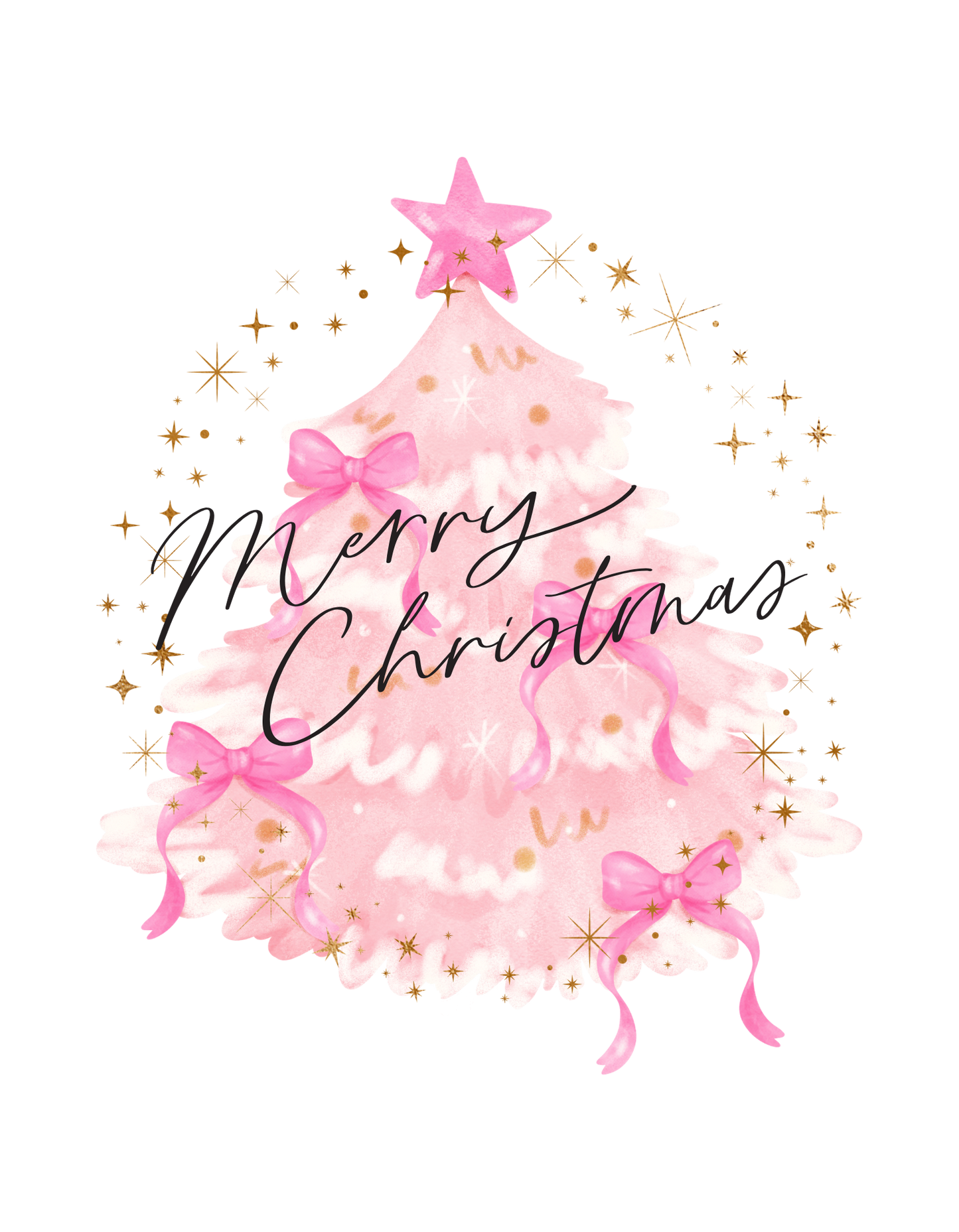 Merry Christmas Pink Tree T-Shirt