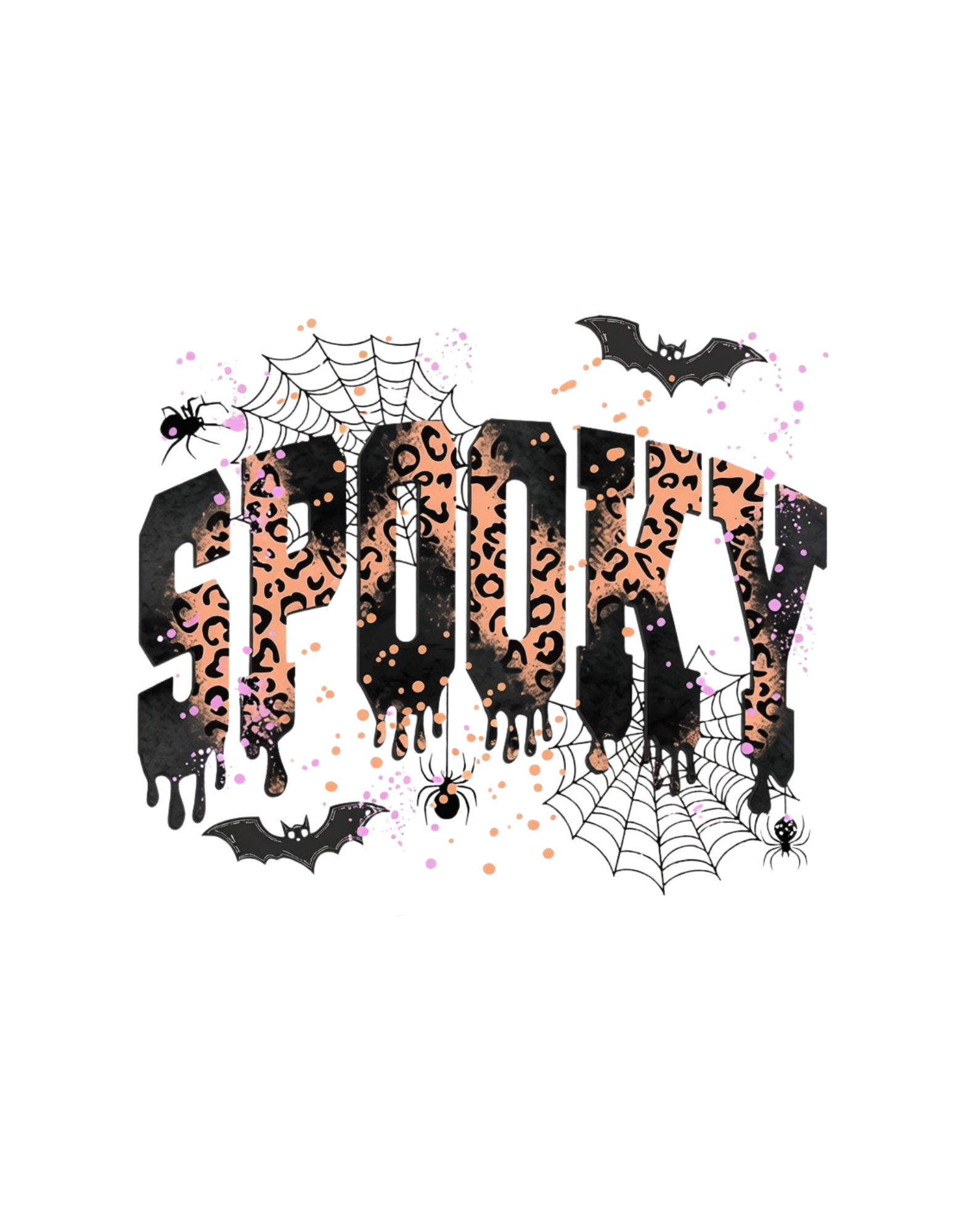 Spooky leopard drip Halloween graphic tee design
