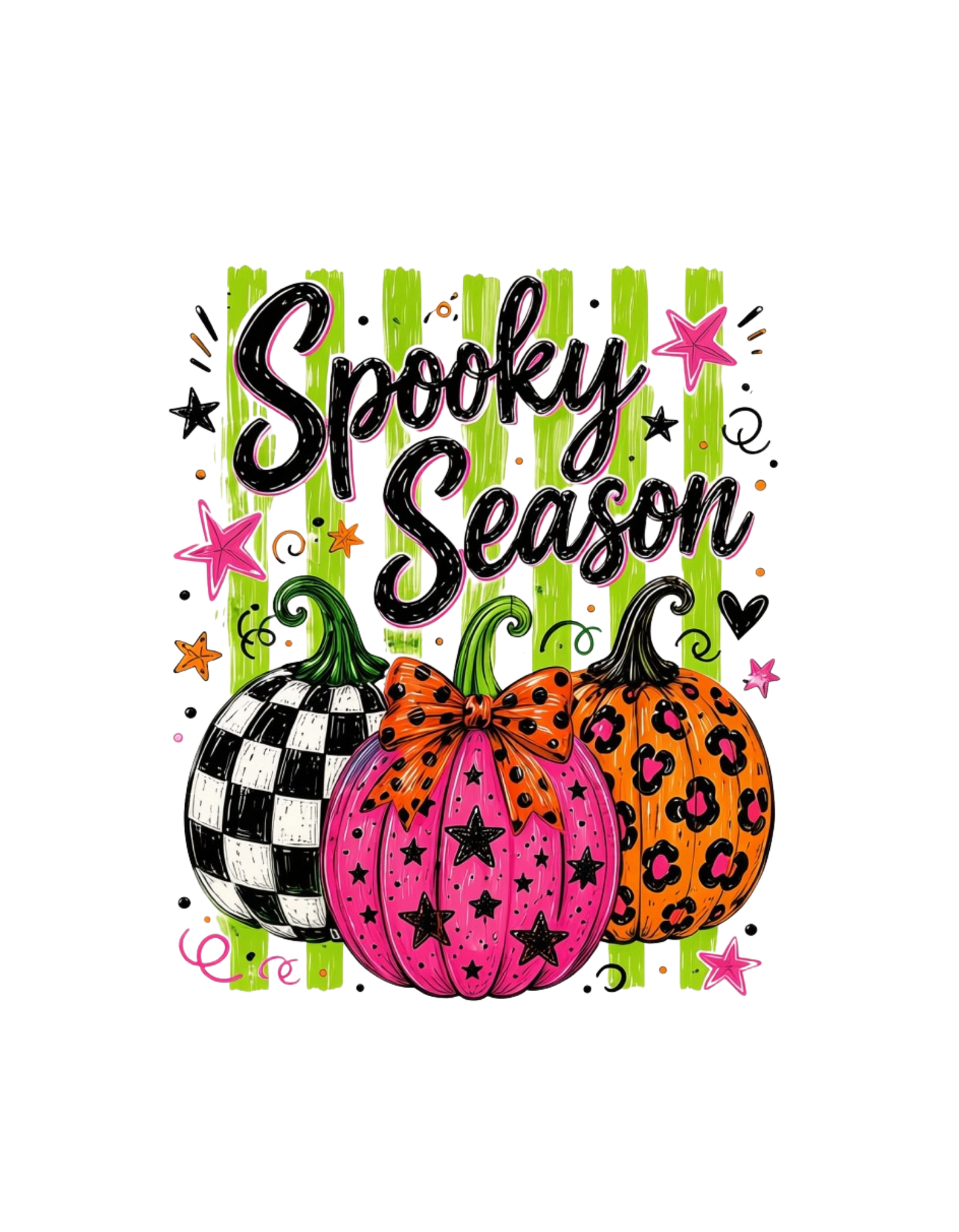 Spooky Season pumpkin Halloween DTF transfer design