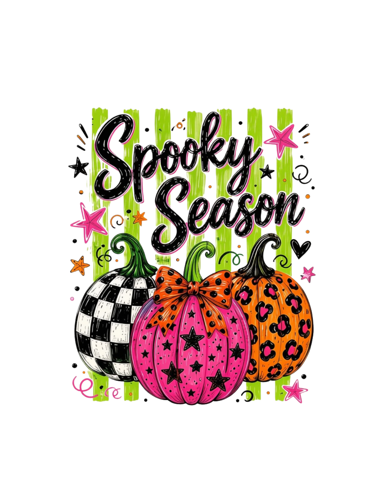 Spooky Season pumpkin Halloween DTF transfer design