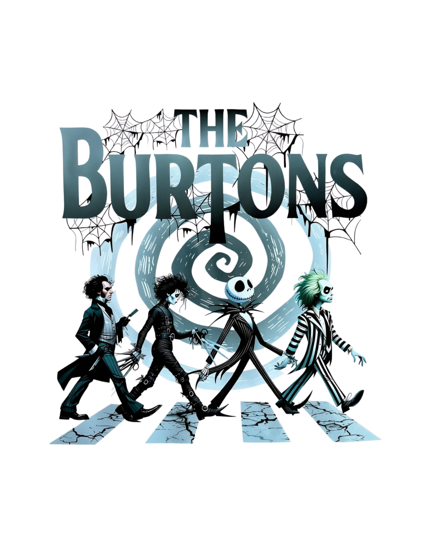 The Burtons Abbey Road Halloween DTF transfer design