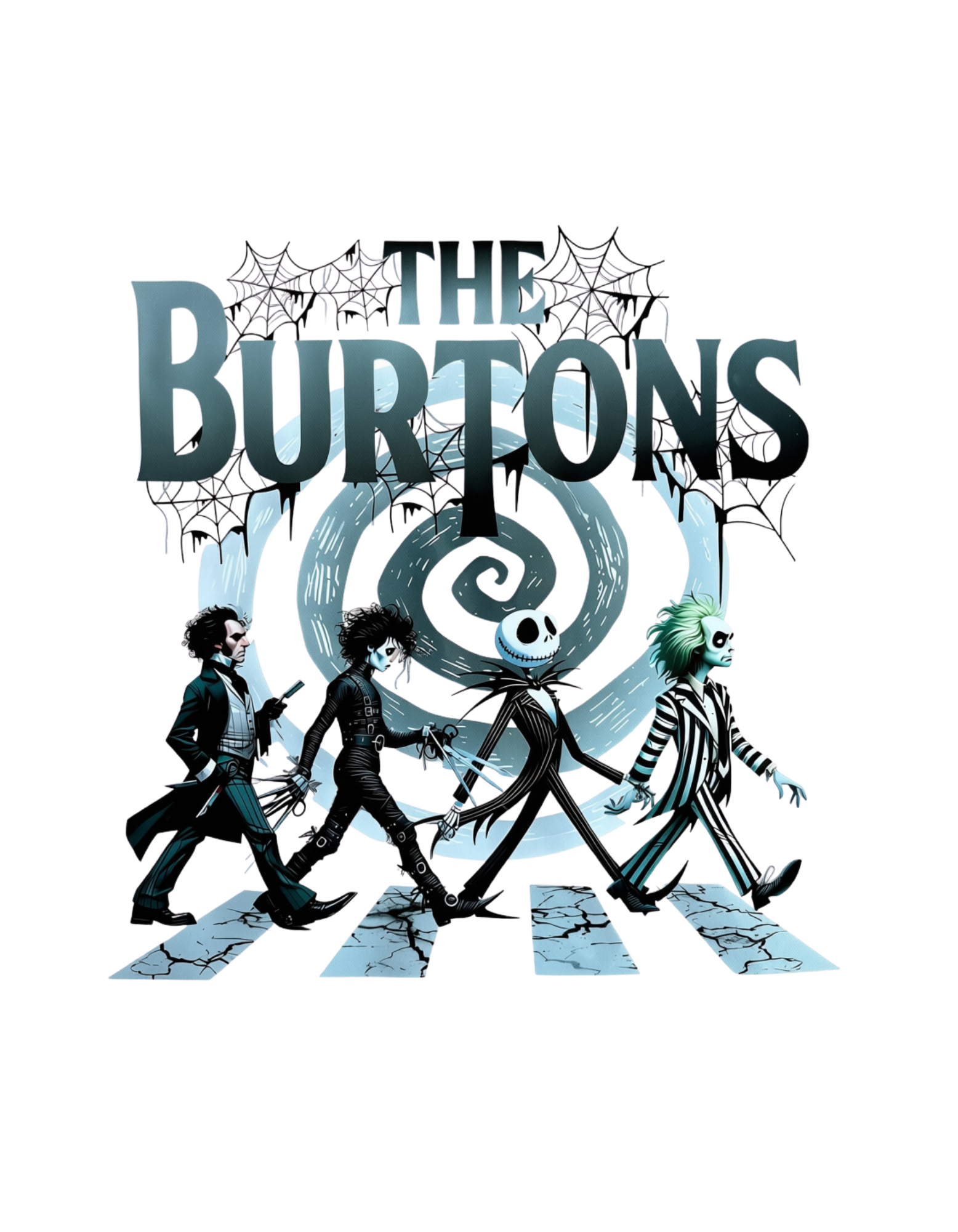 The Burtons Abbey Road Halloween DTF transfer design