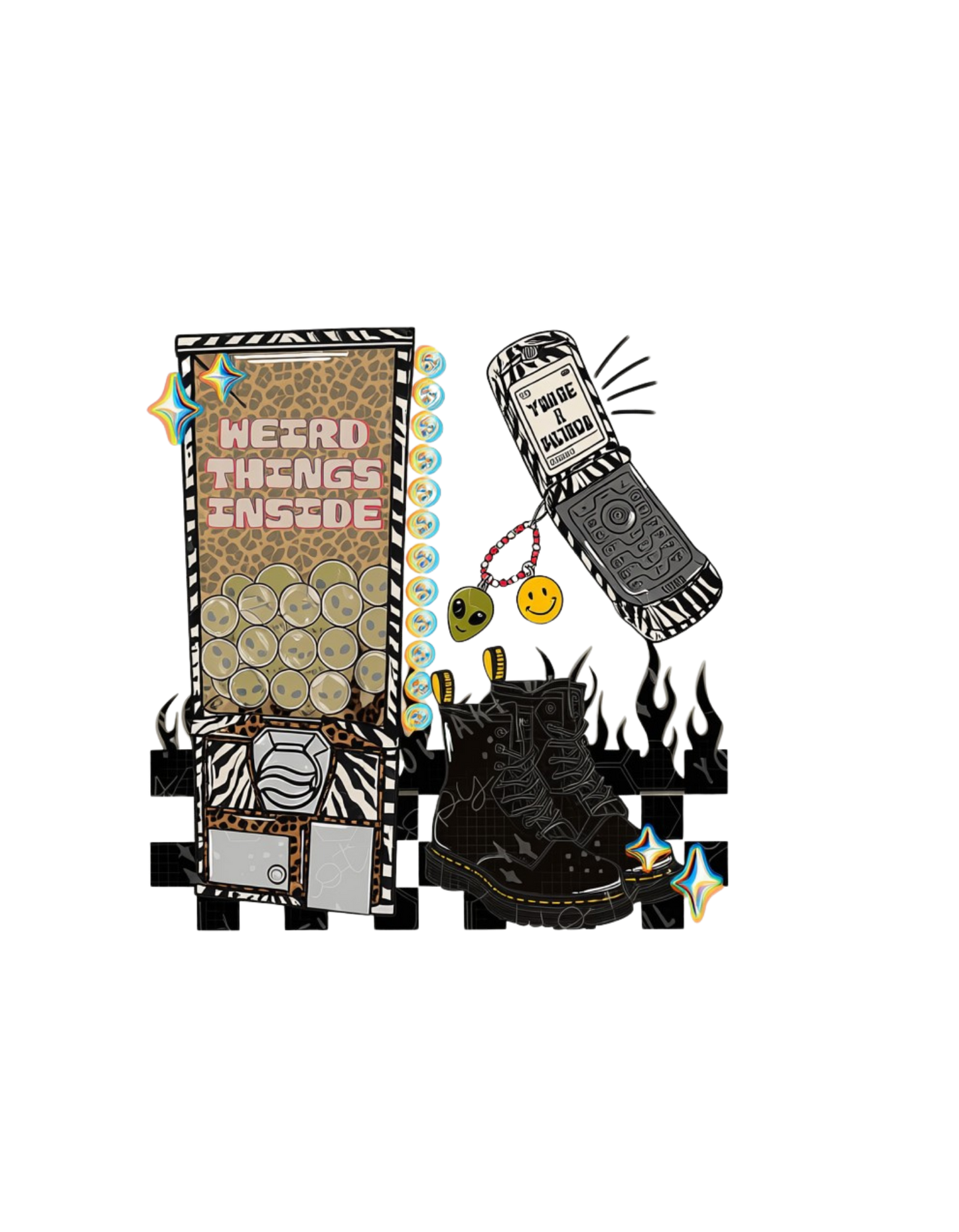 Weird Things Inside DTF transfer design